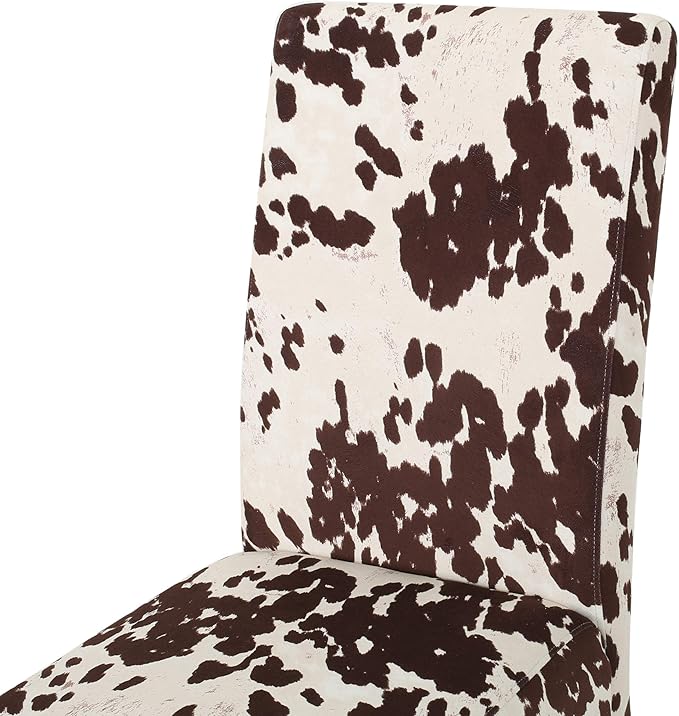 Evelyn Contemporary Velvet Dining Chairs (Set of 4), Cow Print