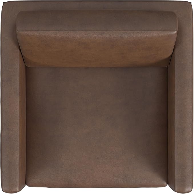 HomePop Modern Metal Frame Accent Chair|Homepop Home Décor|Accent Chairs for Living Room & Bedroom - Brown Faux Leather