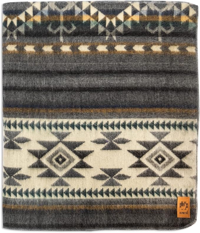 Alpaca Wool Blanket | Twin Size Throw Blanket | 70 x 45 inches | Soft, Hypoallergenic and Breathable | Lightweight Warm Blanket | Bed, Couch, Outdoor or Picnic (Light Gray)