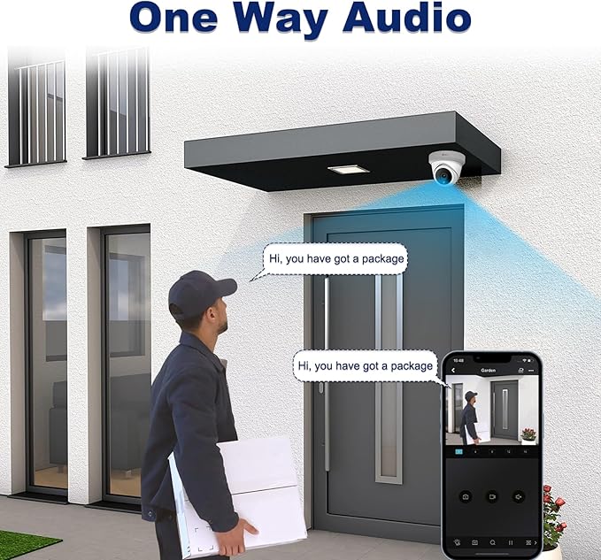 Anpviz 5MP IP PoE Dome Security Camera with Mic/Audio, Turret Camera Outdoor with Human Detection, IP66 Weatherproof, 100FT Night Vision, 2.8mm Wide Angle, Full Metal for Business (U Series)