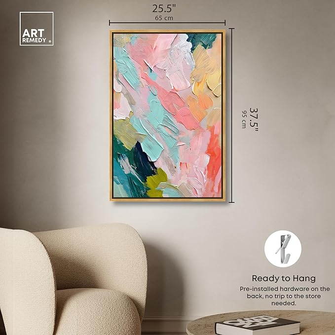 Art Remedy Pastel Layers Canvas Pastel Wall Art, Gold Frame, 24" x 36"