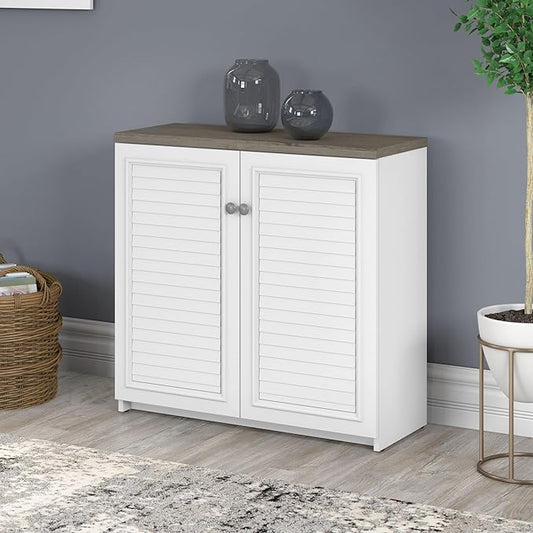 Bush Furniture Accent Cabinet with Doors and Shelves | Fairview Collection Modern Sideboard Buffet for Home Office | 32Wx13Lx31H