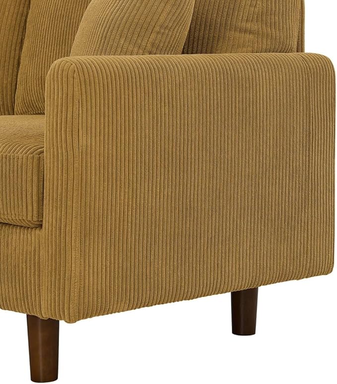 Eafurn L Shaped Modular Sectional Sofa with Left Chaise Lounge, 3 Seater Corner Sectional Couch Corduroy Upholstered Sofa Set w/Thickness Seat Cushions for Living Room Apartment | Wooden Frame, Removable Cushions, pocket spring, Easy Assembly