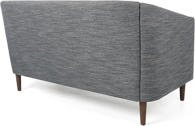 Christopher Knight Home Contemporary Tufted and Diamond Stitching Fabric Loveseat,Tub-Design 2-Seater Sofa,Removable Cushions, Birch Wood Legs,Square Arms,Charcoal Gray and Espresso