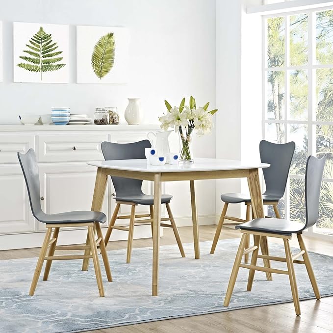 Modway Stratum 40" Mid-Century Modern Kitchen and Dining Room Table in White