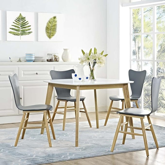 Modway Stratum 40" Mid-Century Modern Kitchen and Dining Room Table in White