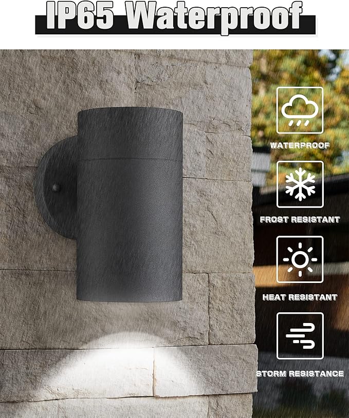 Ken & Ricky Dusk to Dawn Outdoor Wall Lighting, Outside Light Fixtures,Modern Exterior Wall Sconce with Photocell Sensor for Porch Garage Patio Doorway Entryway -2 Pack