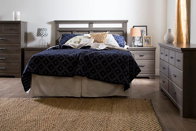 South Shore Versa Collection 6-Drawer Double Dresser, Gray Maple with Antique Handles