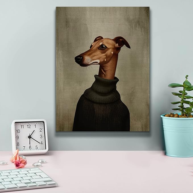 Epic Graffiti 'Green Sweater Dog' by Svetlana Aleynikova Canvas Wall Art, 12" x 16"
