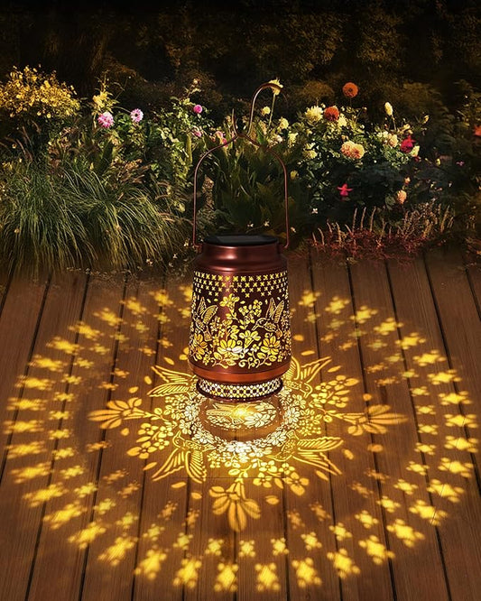 2 Pack Hummingbird Solar Lanterns Outdoor Waterproof, Garden Decor Birthday Gifts for Women Mom Grandma Sister, Metal Hanging Solar Lights Outside Decorative for Backyard Patio Lawn Pathway Landscape