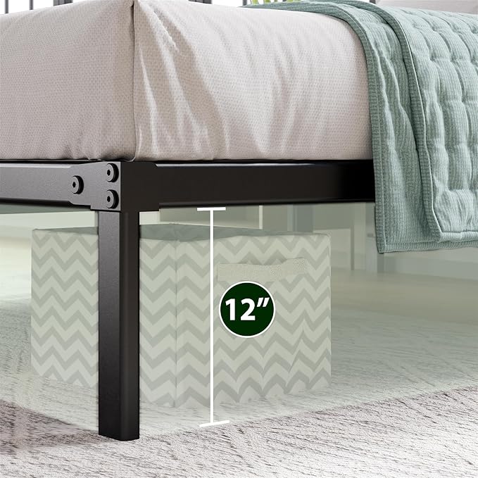 ZINUS Yelena 14 Inch King Metal Platform Bed Frame, Steel Slat Support, No Box Spring Needed, Eco Friendly WonderBox(TM) Packaging, Easy Assembly, Black