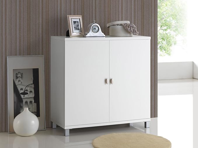 Baxton Studio Marcy Modern & Contemporary Wood Entryway Handbags or School Bags Storage Sideboard Cabinet, White