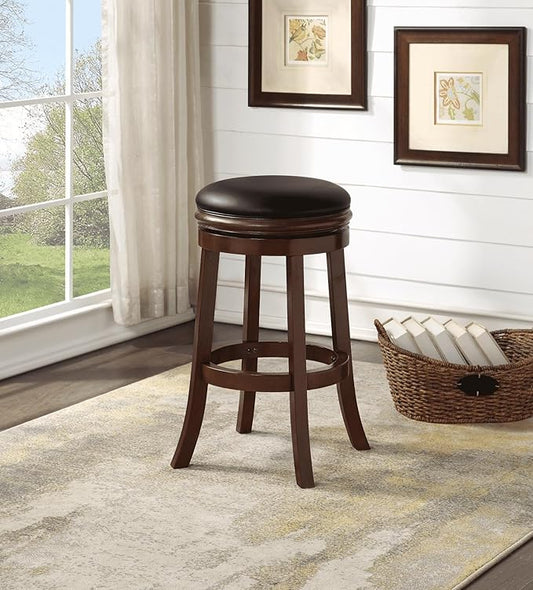Boraam Bar Height Backless Swivel Bar Stool - Black/Cappuccino