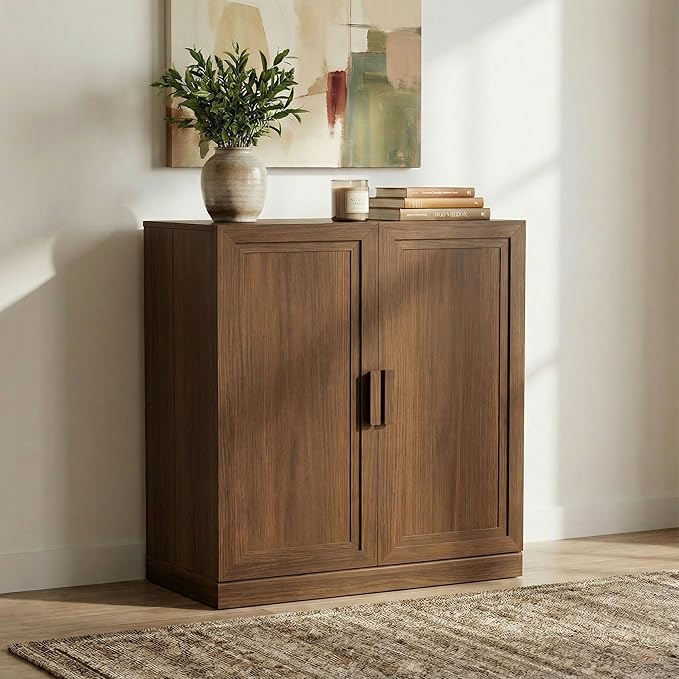 Casaphoria Adam Sideboard Buffet Cabinet with Storage, Sideboard Cabinet with Wooden Doors & Adjustable Shelves, 31" W x 36" H Coffee Bar for Entryway Kitchen Living Room, Walnut