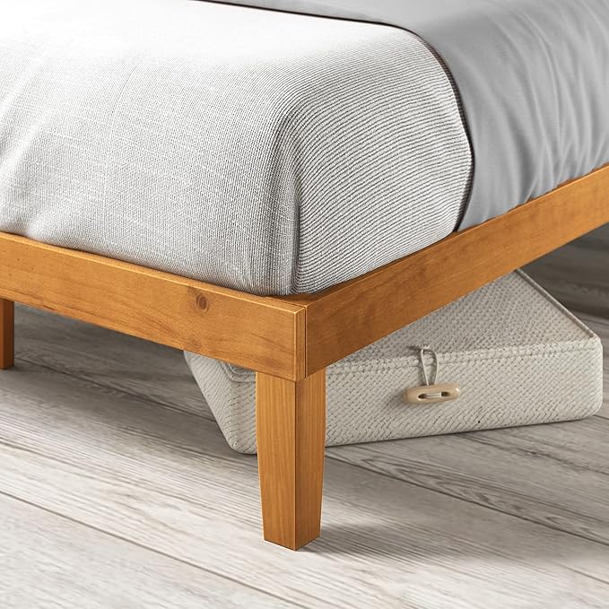 Zinus Alexia Wood Platform Bed Frame, Solid Wood Foundation, No Box Spring Needed, Wood Slat Support, Easy Assembly, Rustic Pine, Twin