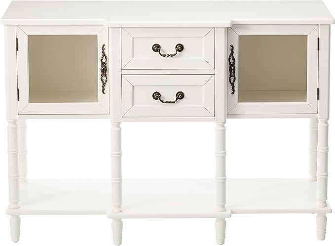 Kings Brand Furniture Wood Buffet Sideboard Cabinet Console Table, Cream White