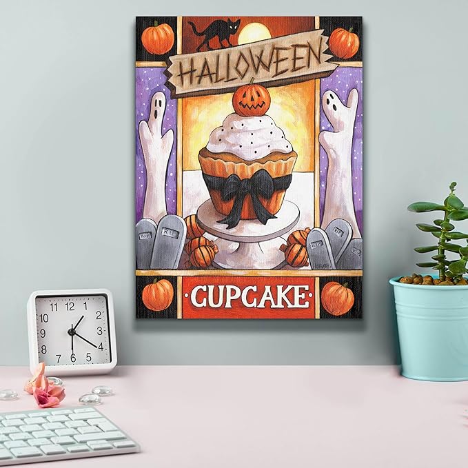 Epic Graffiti 'Halloween Cupcake' by Cathy Horvath-Buchanan Canvas Wall Art, 12" x 16"