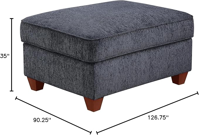 YOPTO L-Shaped Sectional Couch for Living Room with Movable Ottoman&6 Throw Pillows,7 Seat Chenille Upholstered Sofa W/2 Cup Holder,USB Port&Hidden Storage Box,DIY Combination,Apartment,Dark Gray,127"
