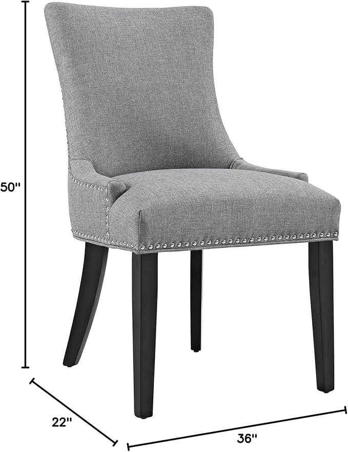 ModwayEEI-2746-LGR-SETMarquisModern Elegant Upholstered Fabric Parsons Dining Side Chair With Nailhead Trim And Wood LegsSet of 2Light Gray