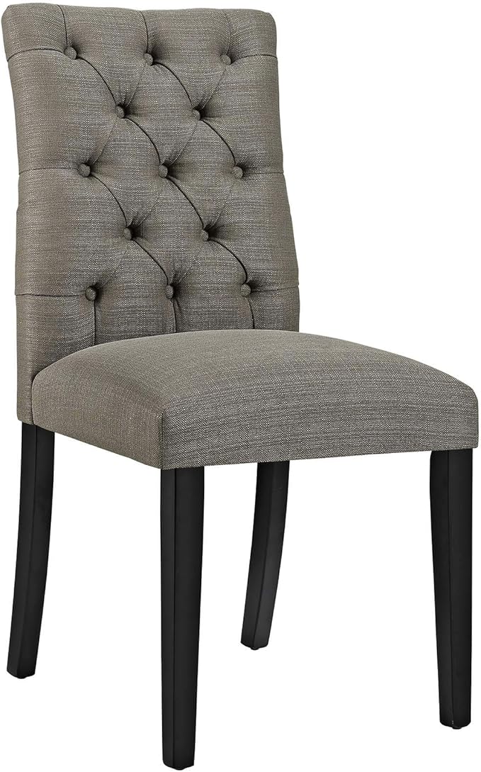 Modway Duchess Fabric Set of 4, Four Dining Chairs, Granite