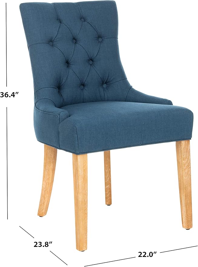 SAFAVIEH Mercer Collection Heather Beige Linen Nailhead Dining Chair