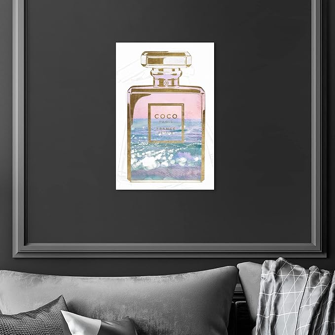 The Oliver Gal Artist Co. Fashion and Glam Wall Art Canvas Prints 'Blush Ocean Spray Perfume' Perfumes