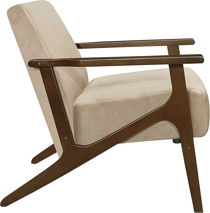 Lexicon New Castle Velvet Accent Chair, 27.5" W, Light Brown