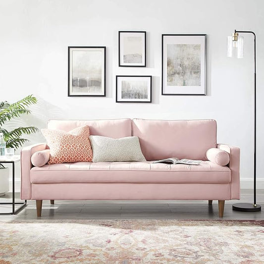 Modway EEI-3764-PNK Valour Performance Velvet Sofa, Pink