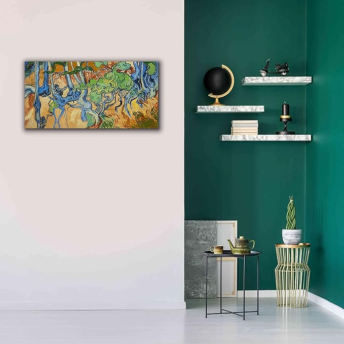 Epic Graffiti 'Tree Roots' by Vincent Van Gogh, Giclee Canvas Wall Art, 40"x20"