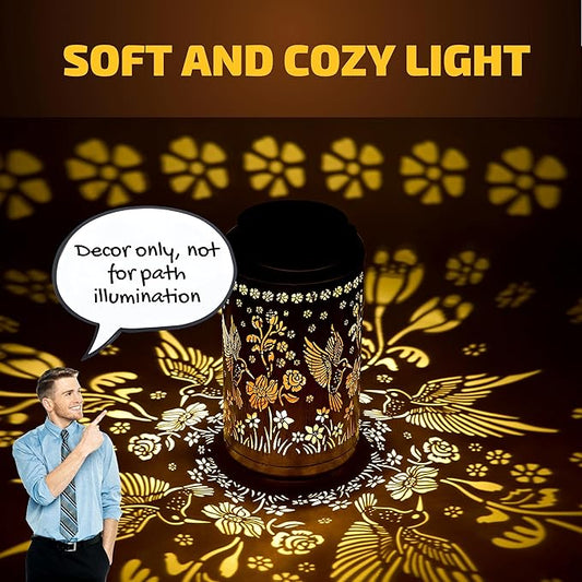 Solar Lanterns Outdoor Waterproof | Hummingbird Solar Lantern for Garden, Hanging Solar Light Decorative, Solar Hummingbird Lights, Garden Lantern Decor Gift