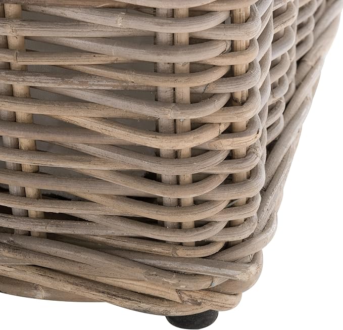 SAFAVIEH Home Collection – Caius Natural Wicker Storage Bench, Rustic Rattan Bench with Hinged Lid for Bedroom or Entryway, Fully Assembled (SEA7017A)