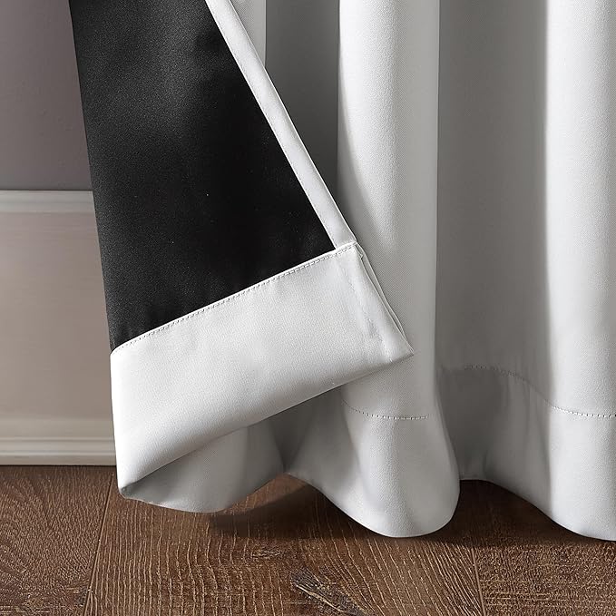 Sun Zero Nordic Theater Grade Extreme 100% Blackout Grommet Curtain Single Panel, 52" x 120", Pearl
