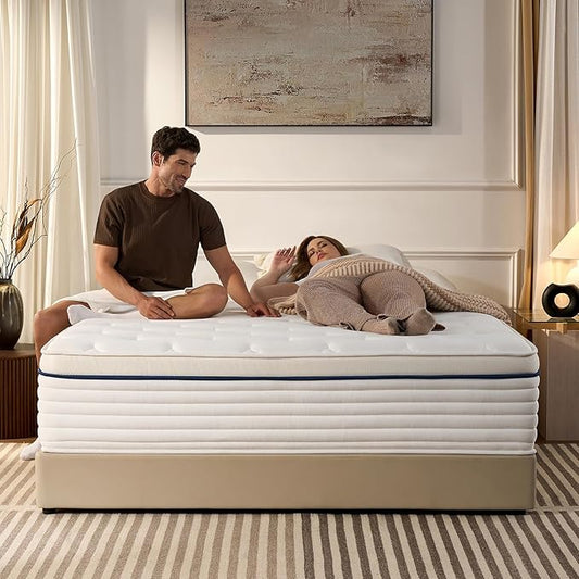 Full Size Mattress 12 Inch,Medium Plush Hybrid with Memory Foam& Individually Wrapped Pocket Coils for Support,CertiPUR-US Certified,Fiberglass-Free