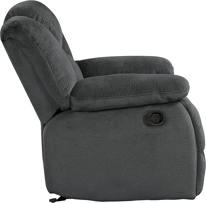 Lexicon Home Theater Seating, Wall Hugger Manual Reclining Loveseat with Center Console, Cup Holders, 2-Seat Dual Glider Recliner Loveseat for Living Room, 79" W Loveseat, Charcoal