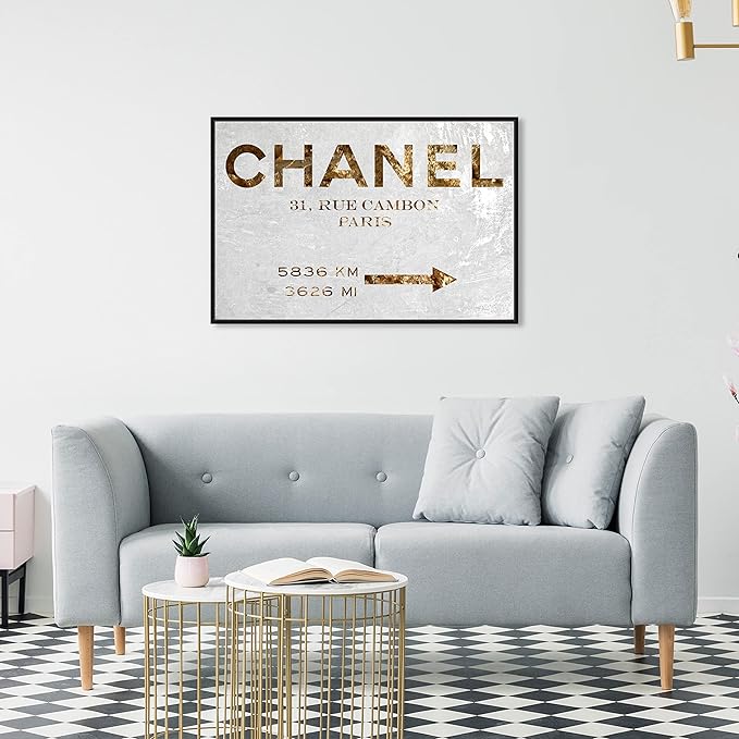 The Oliver Gal Artist Co. Contemporary 20 in x 30 in Paris Couture Luxury Framed Canvas Wall Art Bedroom Gold