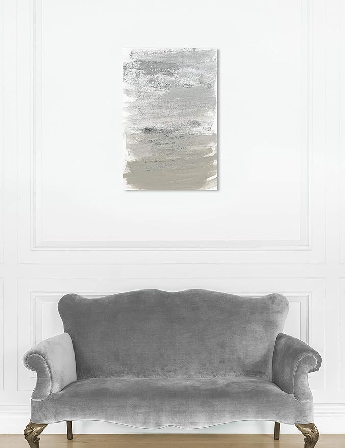 The Oliver Gal Artist Co. Oliver Gal 'Silver Storm' Gray Abstract Wall Art Print Premium Canvas, 20" x 30"