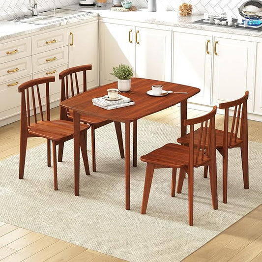 Giantex 43" x 31" Dining Table with Rubber Wood Legs, Load 200Lbs, Easy Assembly, Rectangular Kitchen Table for 2-4, Small Place, Dining Room, Dinette, Living Room, Restaurant, Apartment, Walnut