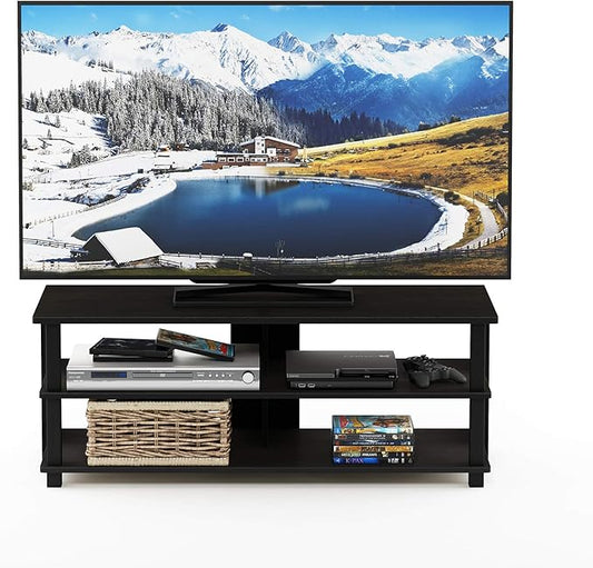 Furinno Sully 3-Tier Stand for TV up to 48 Inch, Espresso/Black