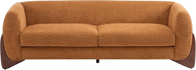 Christopher Knight Home Almad 2 Pieces Sofa Couch Set, Cozy 3-Seater Sofa and Loveseat for Living Room, Upholstered Couch Chair, Soft Seating Lounge Sofa with Wood Frame, Boucle Fabric, Caramel Brown