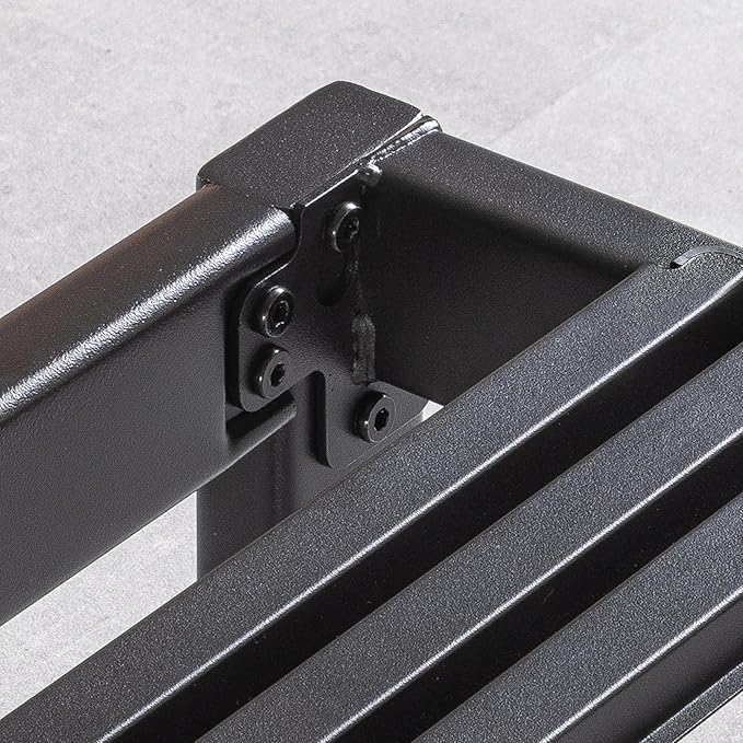 Mellow Rocky Base C 14" Platform Bed Heavy Duty Steel Black, w/ Patented Wide Steel Slats (No Box Spring Needed) - Full