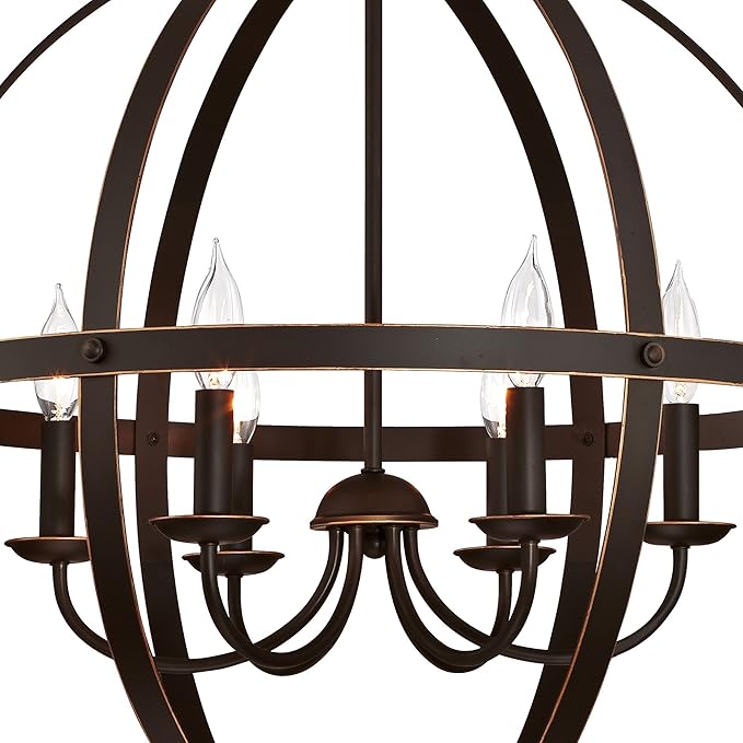 Westinghouse 6328200 Stella Mira Six-Light Indoor Chandelier, Oil Rubbed Bronze Finish with Highlights