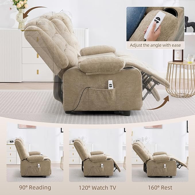 52Inch Power Loveseat Recliner,Electric Reclining Loveseat Sofa,Adjustable Love seat Recliner Sofa for Living Room,Bedroom with Charging Ports (Brown)