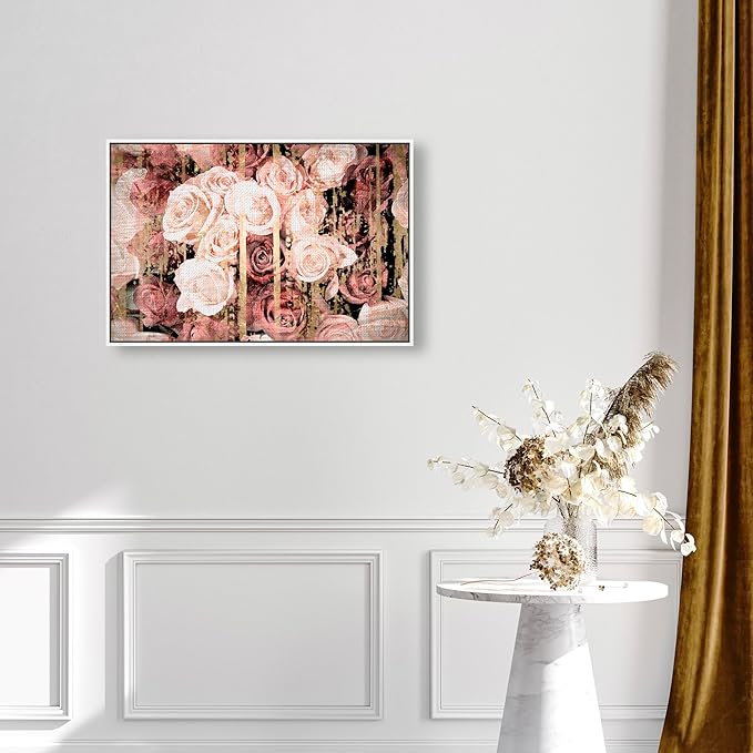 The Oliver Gal Artist Co. Floral and Botanical Framed Wall Art Canvas Prints 'Shabby Chic Romance' Florals