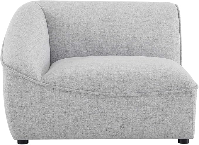 Modway Comprise Fabric Upholstered Sectional, Left-Arm Chair, Light Gray