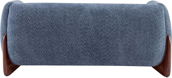 Christopher Knight Home Alma 63" Boucle Loveseat with Wood Legs, 2 Seater Sofa Couches for Living Room, Upholstered Couch Chair, Soft Seating Lounge Sofa Chair, Cozy Loveseat with Armrest, Navy Blue
