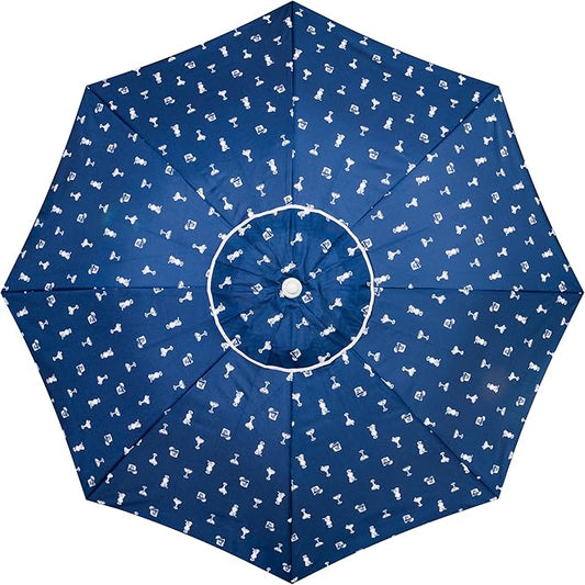 Business & Pleasure Co. Margaritaville Manana Umbrella - 6.5' Beach Umbrella Sand Anchor, 7' Tall Telescopic Aluminum Pole, UPF 50+