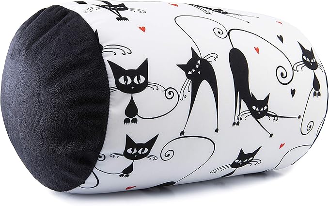 Deluxe Comfort MBR-BLK Mooshi Squish Microbead Bed Pillow, Pattern, Abstract Cat