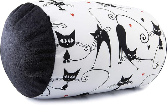 Deluxe Comfort MBR-BLK Mooshi Squish Microbead Bed Pillow, Pattern, Abstract Cat
