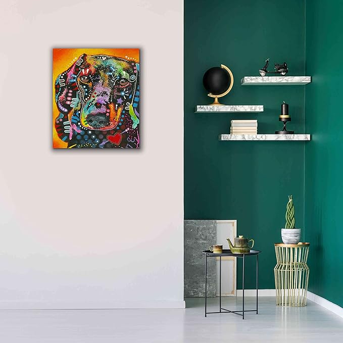 Epic Graffiti 'Brilliant Dachshund' by Dean Russo, Canvas Wall Art, 26"x30"