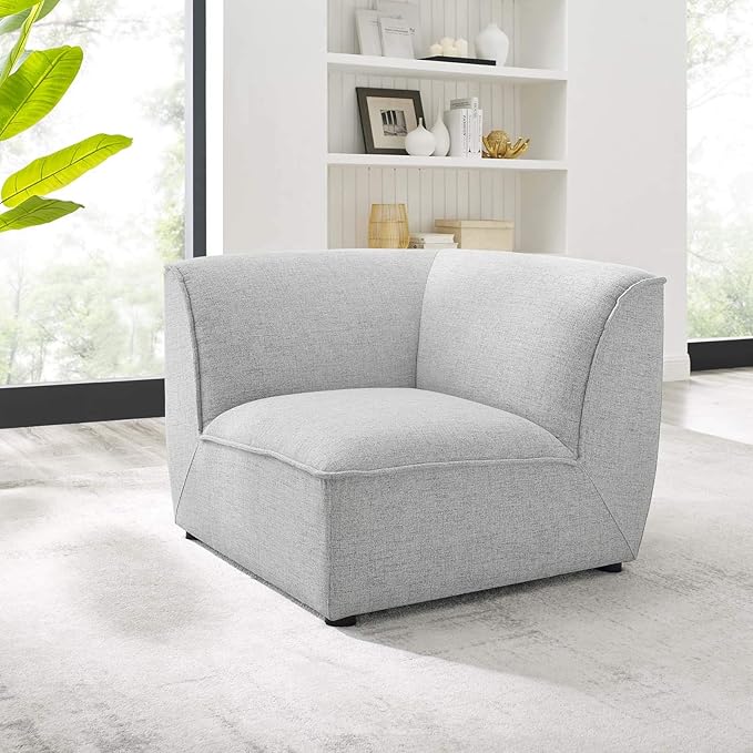 Modway Comprise Fabric Upholstered Sectional, Corner Chair, Light Gray